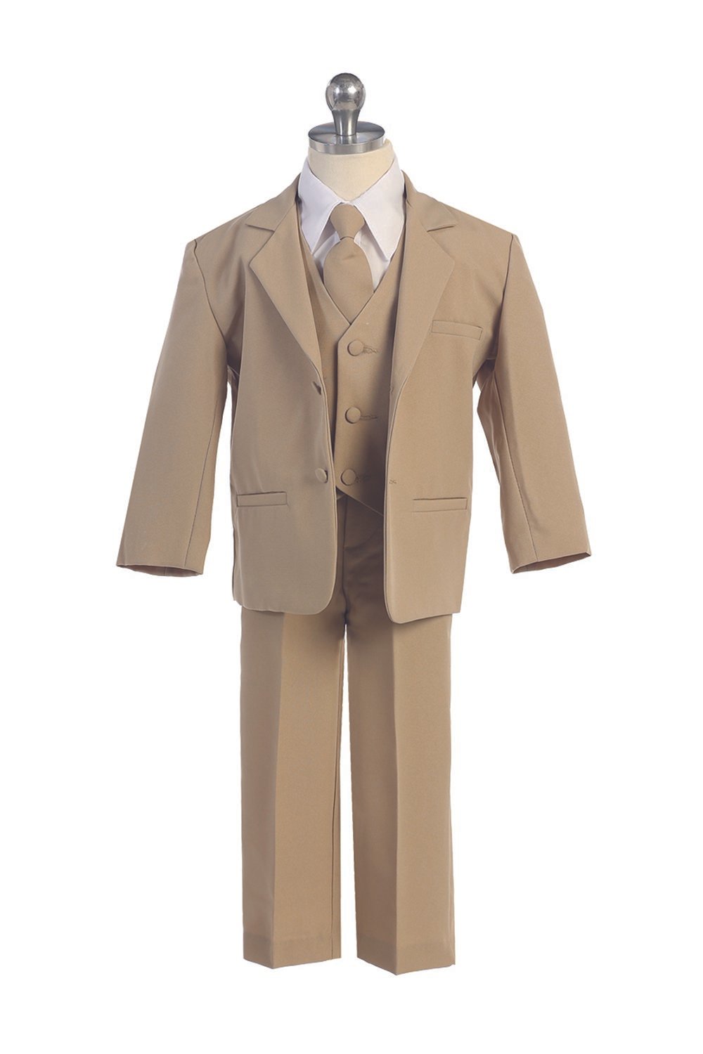 Khaki 5 Piece Boys Suit Style SA-013-KK Khaki 5 Piece Boys Suit Style SA-013-KK